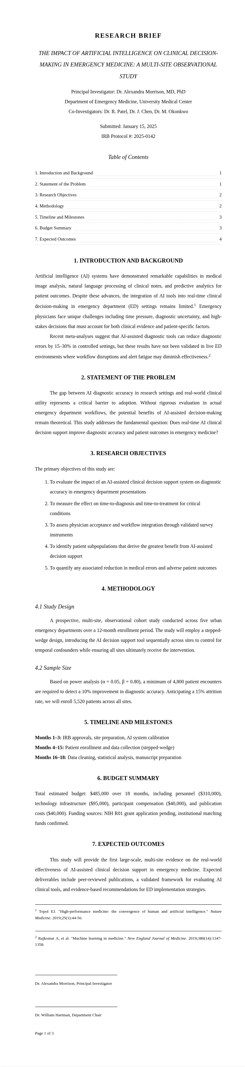 Academic Formal Brief With Double Spacing